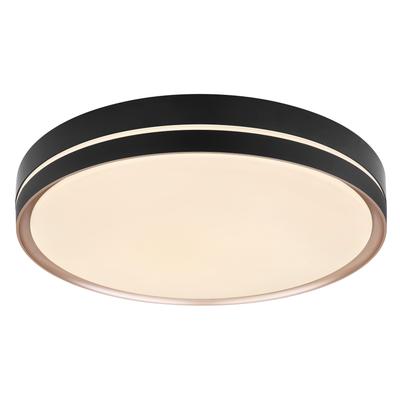 GLOBO LIGHTING Deckenleuchte "MANNI", schwarz, 1, Ø 48,5cm H: 8cm, 1 Stk., Leuchten, Deckenleuchte schwarz/bronze, LED dimmbar, Fernbedienung, Deckenleuchte