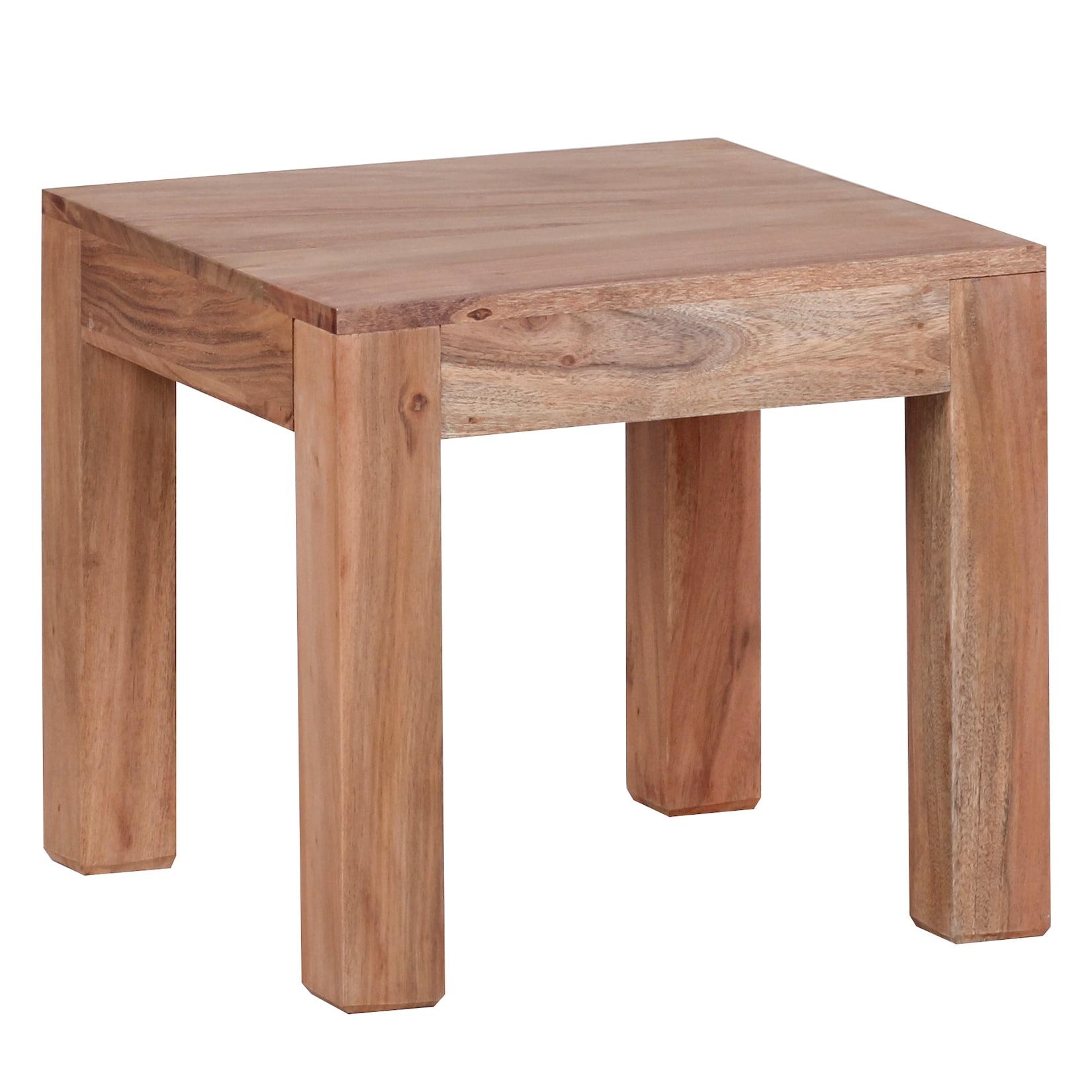 KADIMA DESIGN Massivholz-Tisch NAKO: Handgefertigt, 45x40x45 cm, Akazienholz, 50kg Belastbarkeit