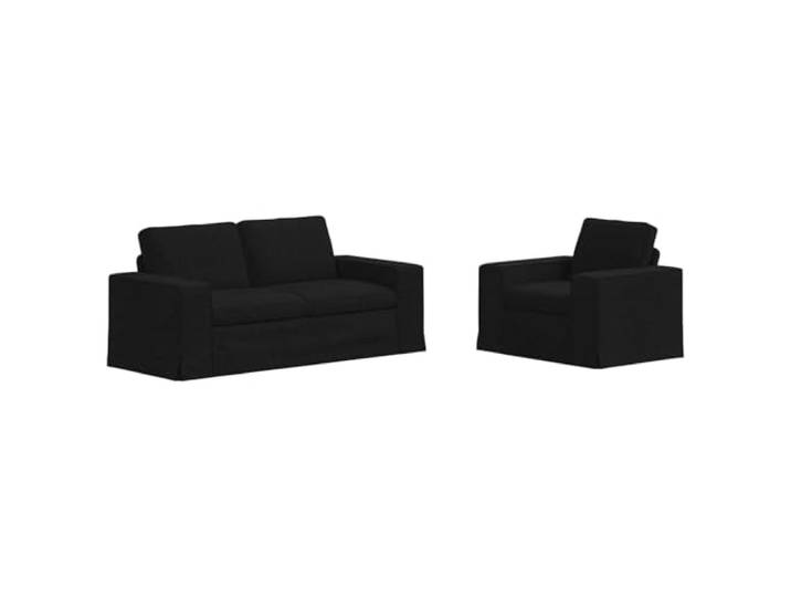 Coespram Sofagarnitur 2-Teilig Schwarz 182x80x82 cm Stoff Sofa Modulare Couchgarnitur mit robustem Metallrahmen und atmungsaktivem Stoffbezug für zeitgemäßen Komfort im Wohnzimmer.