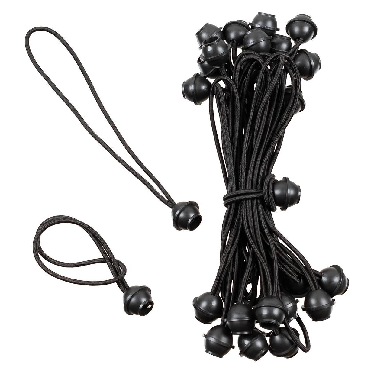 Mfh Spanngummi mit Kugel, schwarz, 25er Pack (27560A)