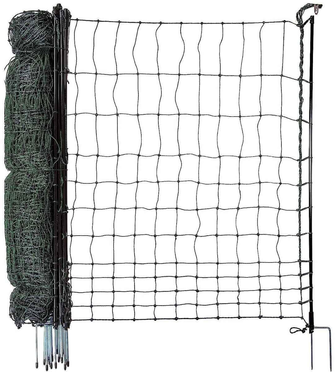 Groen Kippenhek met stabiele glasvezel palen, 50 meter lang