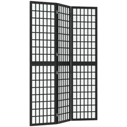 vidaXL 3-tlg. Paravent Japanischer Stil Faltbar 120x170 cm Schwarz
