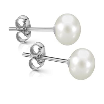 Paar Ohrstecker FIRETTI "Schmuck Geschenk Silber 925 Ohrschmuck Ohrringe" Gr. 8, weiß (silberfarben, weiß), Ohrringe, Damen, 8, Perlen Silber 925 (Sterlingsilber), Perlen, Silber 925 (Sterlingsilber), Made in Germany - mit Süßwasserzuchtperle