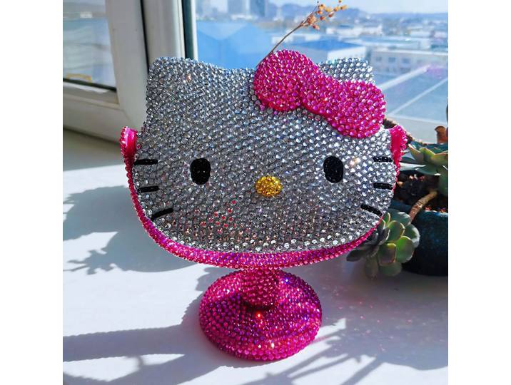 Miroir en cristal Kawaii pour filles, biscuits brillants, déterminer le miroir, cadeau d'anniversaire, décoration de salon