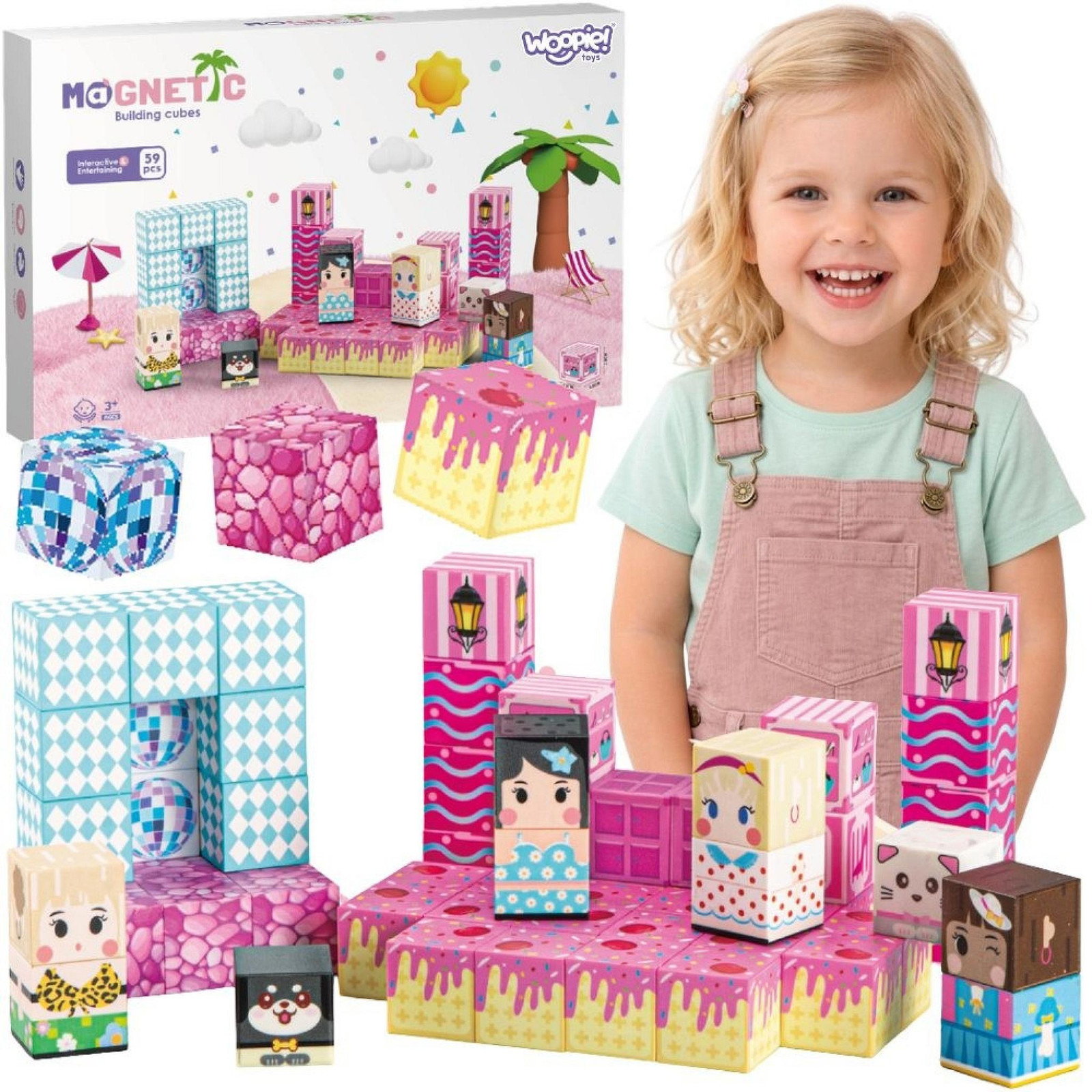 Woopie Magnetische Blokken Kubussen 3D Magneten - 59 stuks