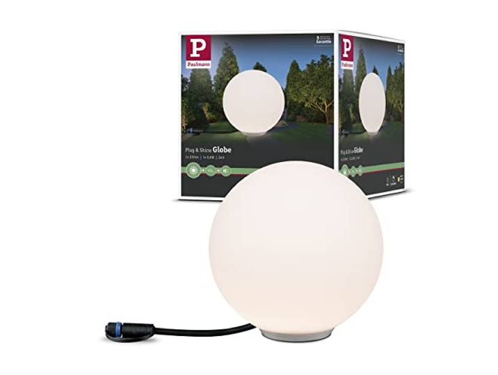 Paulmann 94177 Plug & Shine Lichtobjekt Globe IP67 3000K 235lm 24V 94177 Kugelleuchte Aussenleuchte Gartenbeleuchtung Terassenbeleuchtung