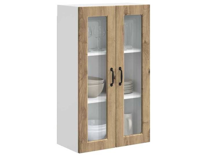 Vitrine suspendue - - Meuble vitrine - Bois ingénierie - Chêne artisanal - 60x31x100 cm 995vqj57w