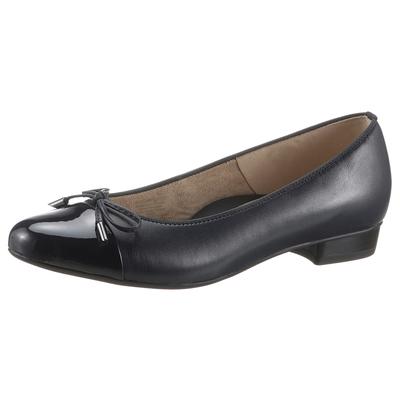 Pumps ARA "BARI", Damen, Gr. 7 (41), Textil, blau (dunkelblau), Glattleder, Lackleder, Schuhe Pumps, mit Lackspitze