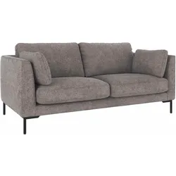 Sofa Corwin 2,5-Sitzer aus Stoff, klassisch und komfortabel, Bezug Greg Grau, Metallfüße
