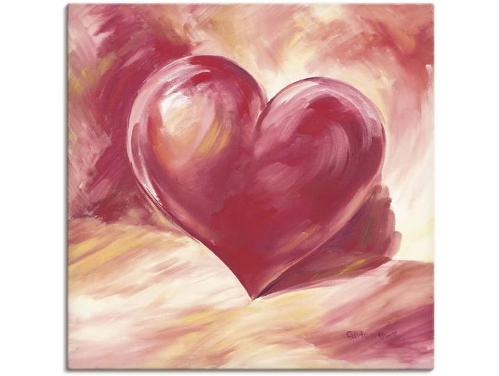 Wandbild ARTLAND Rosa/rotes Herz , rot (farbe bild(er): rot), B:30cm H:30cm, Bilder, Wandbild, als Leinwandbild, Poster in verschied. Grössen