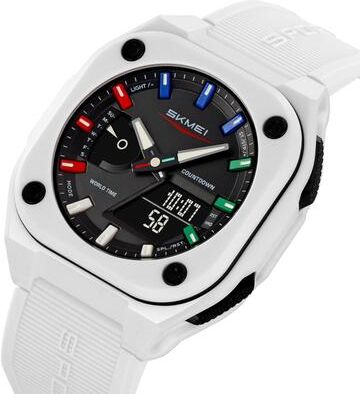ModernMart Digital Sports Watch With Alarms Waterproof LED Chrono Wristwatch For Men & Women white