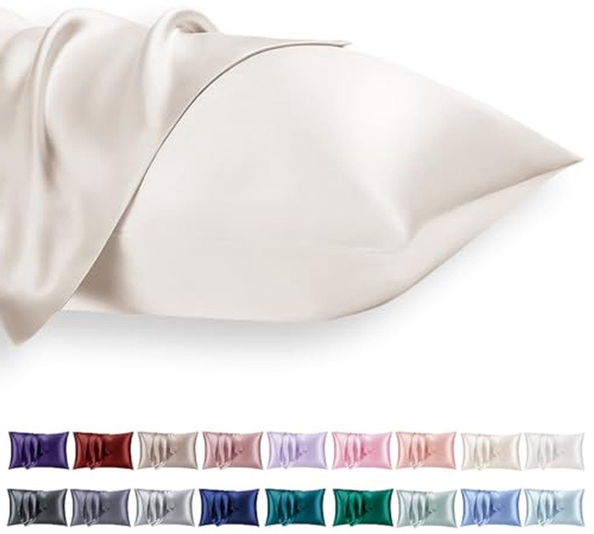 Luxe Satijnen Kussensloop Set - Beige - 40x60 cm