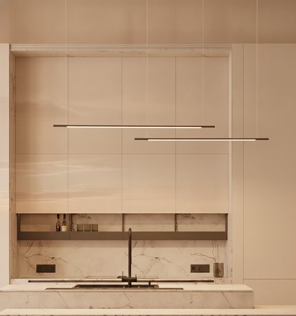 Lyora Strakke hanglamp zwart aluminium hoogte: 161 cm