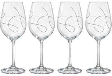 Majestic Gifts Inc. European Glass Wine Glasses-String Design S/4-16oz