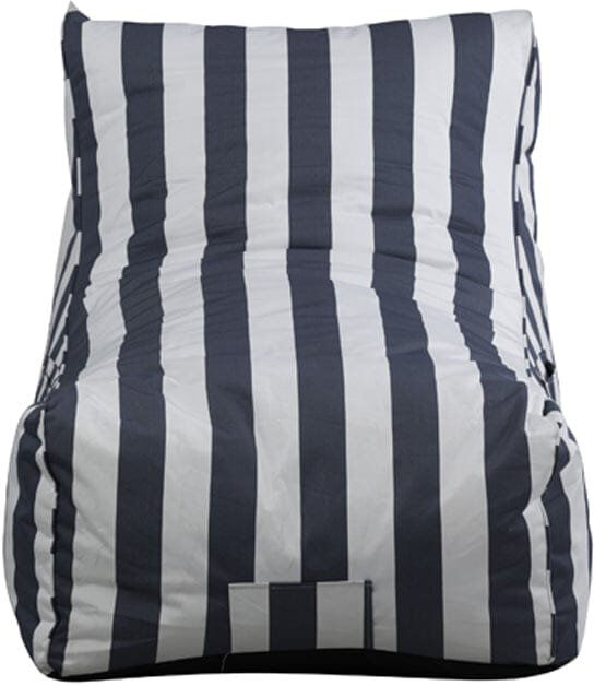 Isabelle & Max Yukon Fabric Outdoor Friendly Bean Bag Lounger Striped Blue White Medium