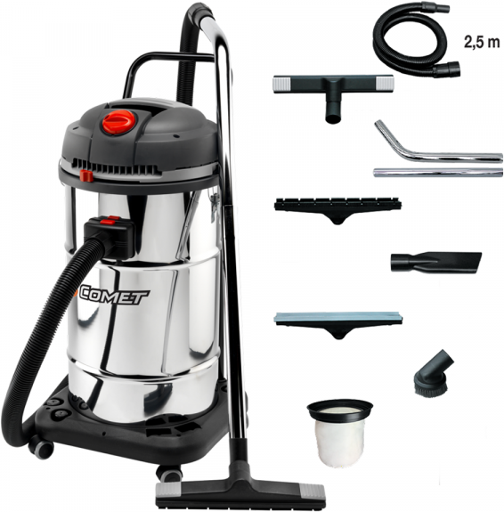 Comet CVP 265 X - Aspirateur multifonction - 65 L - Bidon en acier - Série Professionnelle