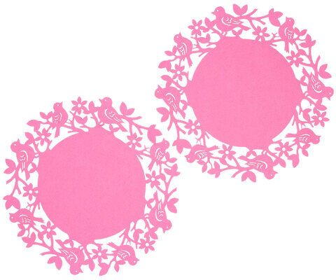 Filz-Deckchen, rosa, 2 Stück