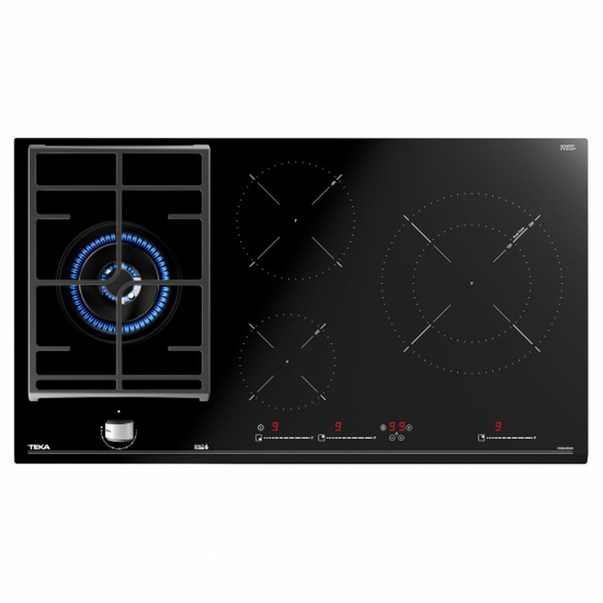 Teka JZC 94313 ABN, Schwarz, Integriert, 90 cm, Kombi, Glas, 4 Zone(n)