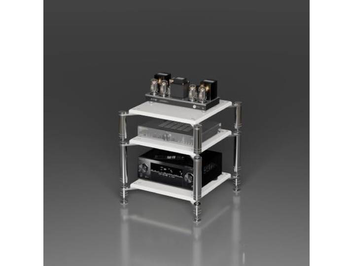 YHTCSXMD HiFi Rack, Audio Rack, 1–4 Ebenen mit dicken Holzablagen Modulares Design mit Entkopplungsspitzen für Verstärker und HiFi-Geräte, ideal für Medienbereiche und HiFi-Hörräume