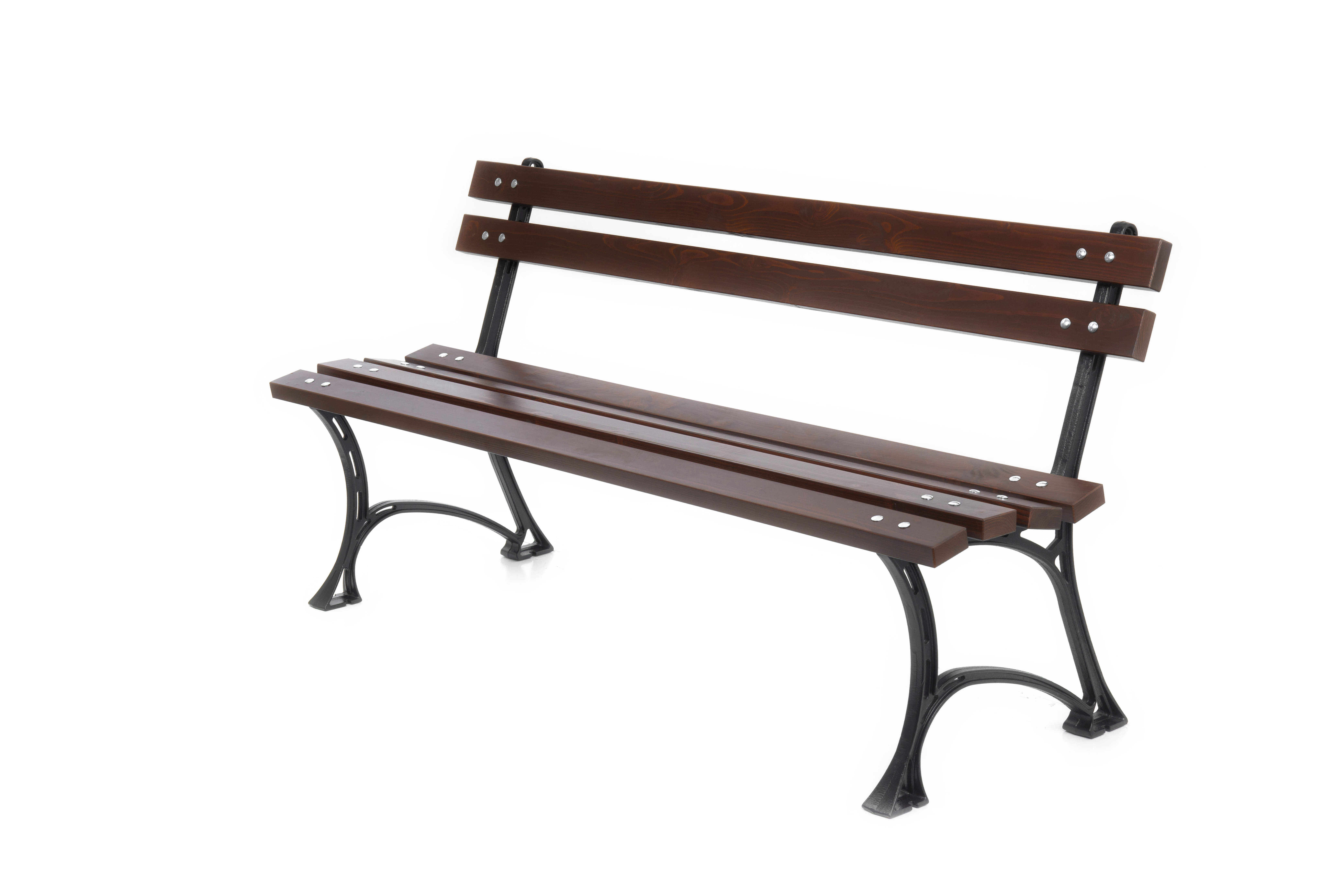 Gartenbank Parkbank Holtz Gusseisen Garten Outdoor Bank 0119 Bank für Terrassen Balkonbank, Holzbank, Gartenmöbel 150x74x38 cm Farbe: Palisander