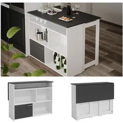 Vicco Bartisch Dominic Weiß Anthrazit 116 x 37 cm Esszimmer Küche offene Fächer Tür