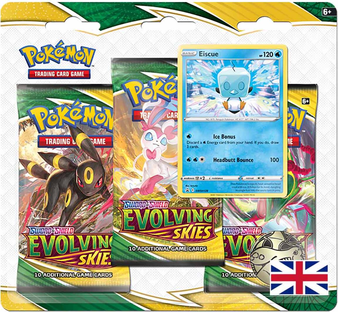 Pokemon Evolving Skies: Eiscue 3-Pack Blister