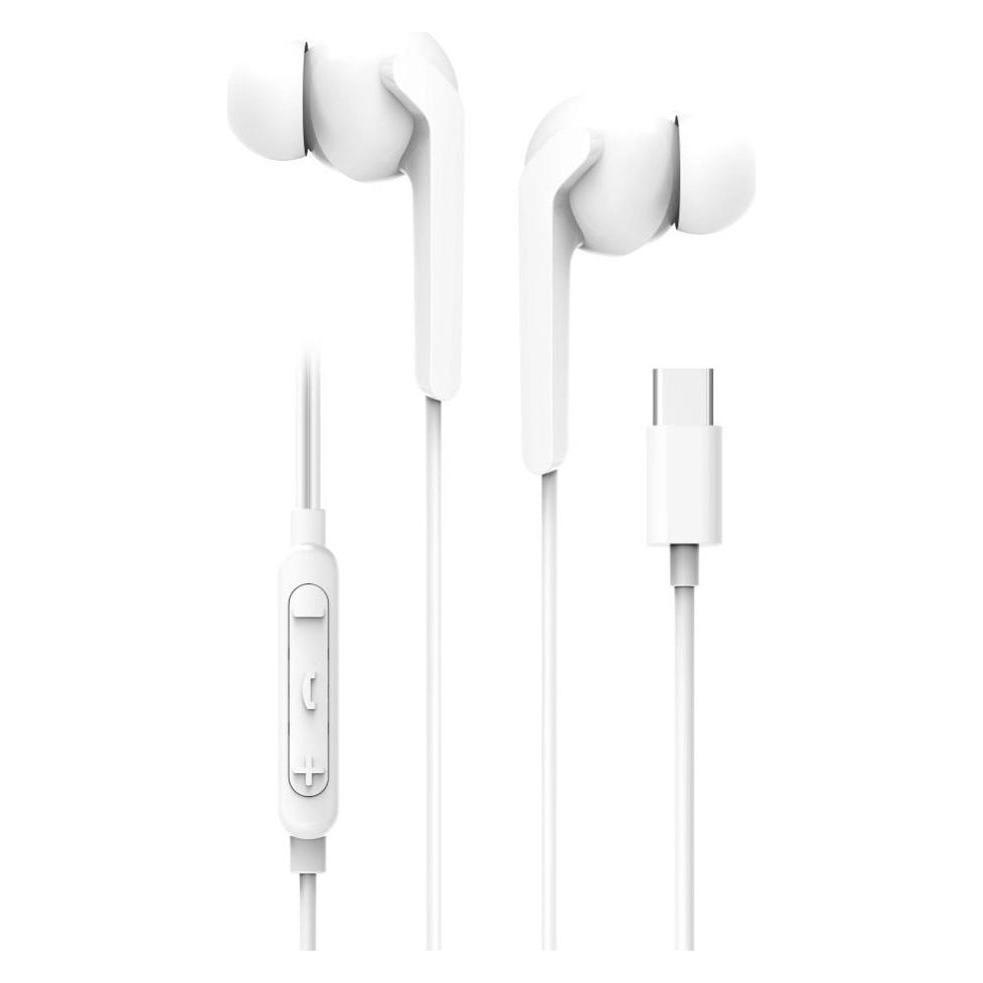 BlueStar Wired headphones Blue Star BLUE STAR wire earphones Type C (DAC) with microphone M15C 1,2 m white (Kabelgebunden) (5903396350474)