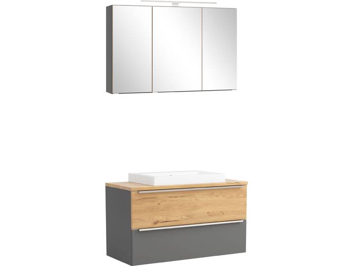 welltime TRIENT, Set: Spiegelschrank und Waschtisch 2 Stk. tlg.