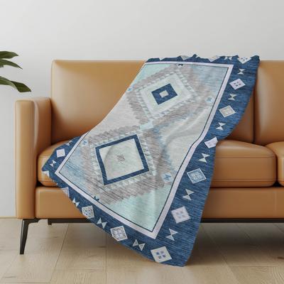 Addison Rugs Premium Machine Washable ASB177 Boho Tribal Sherpa Throw Blanket