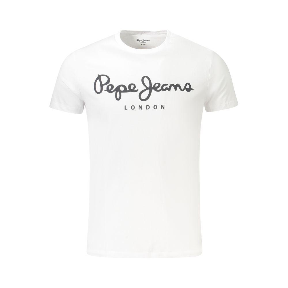 Pepe Jeans Weißes Baumwoll-Herren-T-Shirt