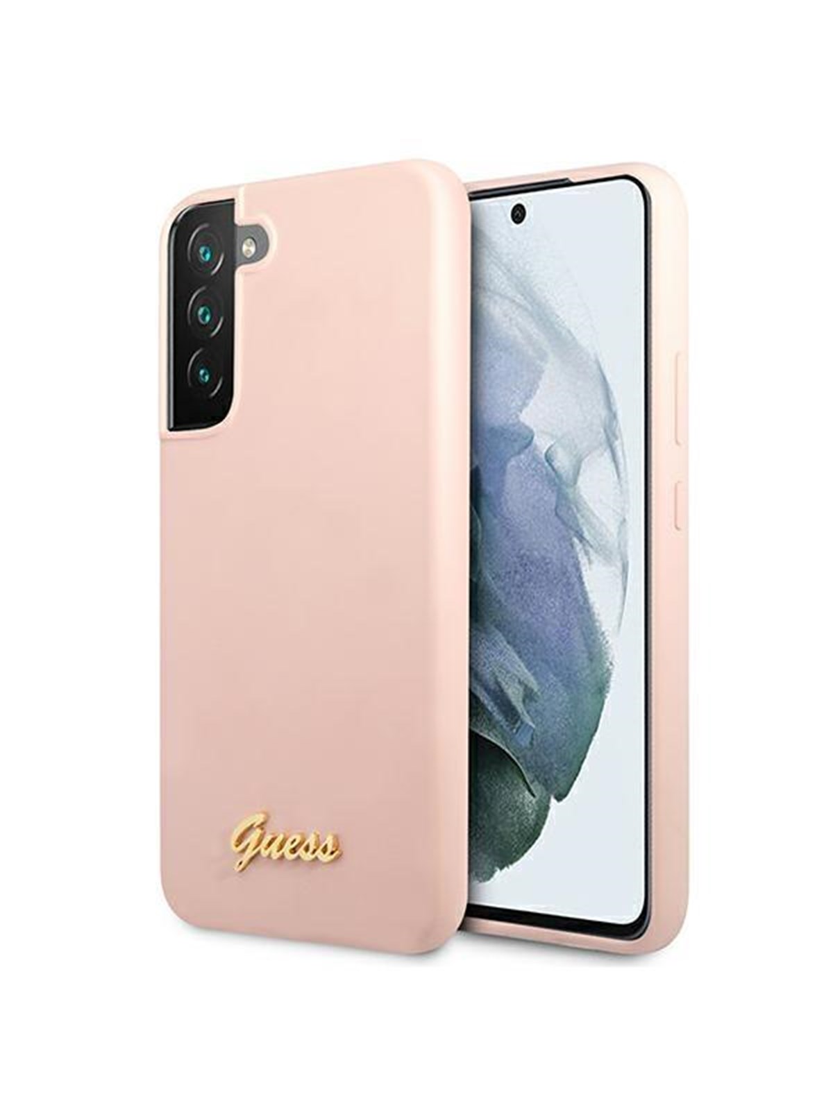 GUESS GUHCS22MLSLMGPP S22+ S906 pink/pink hardcase Silicone Script Metal Logo