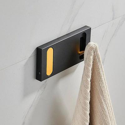 Uplift Treasures Invisible Folding Wall Hook Rack Organizer black Gold 2 Hooks