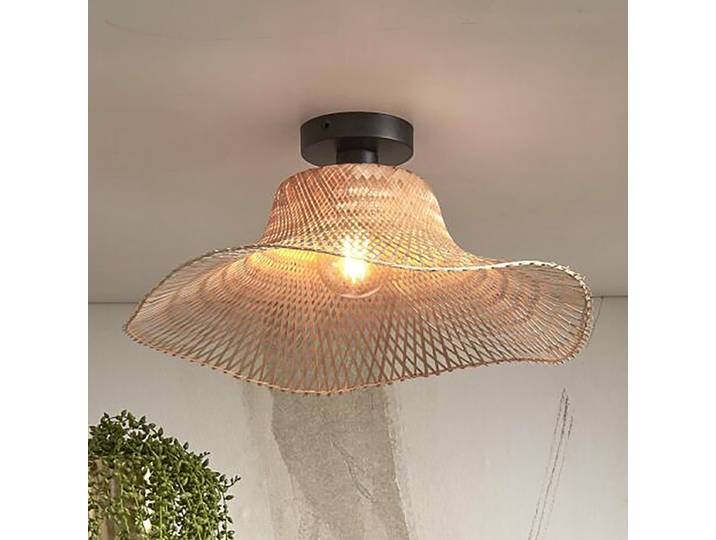 Plafonnier Ibiza - Type A Ø 50cm Beige/Beige Bambou E27