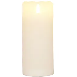 LED Echtwachskerze Weiß 6 Stunden Timerfunktion H 15 cm unbewegliche Flamme