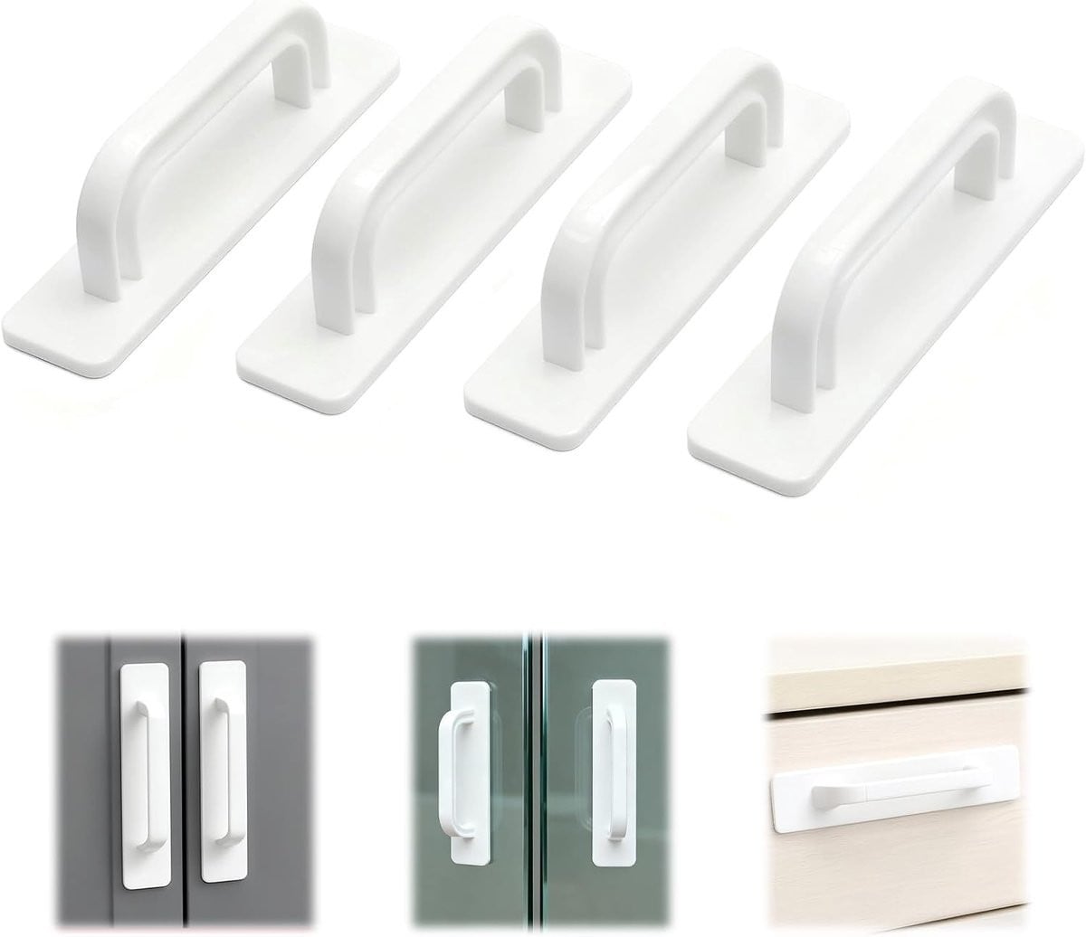 SnelShoppen Pack van 4 Zelfklevende Handgrepen voor Kasten en Deuren, 10 x 2,5 cm