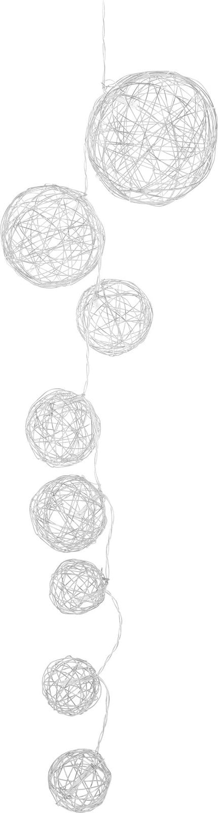 COM-Four LED-lichtketting met 8 bolletjes voor decoratieve verlichting