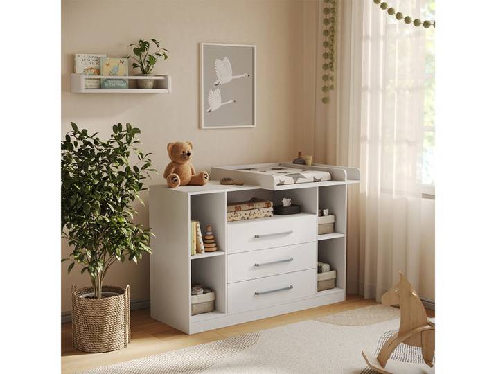 Vicco Wickelkommode Olina, Weiß, 138.3 x 93 cm