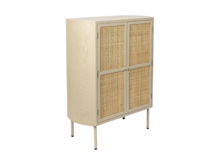 Design Highboard „Amaya“ Rattan Beige, Natural Dutchbone