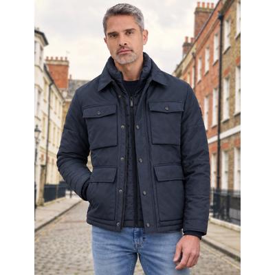 Outdoorjacke LERROS "Maskuline 2in1 Jacke mit herausnehmbarer Weste", Herren, Gr. XXL, blau (blau night), 100% Polyester, Jacken Outdoorjacke