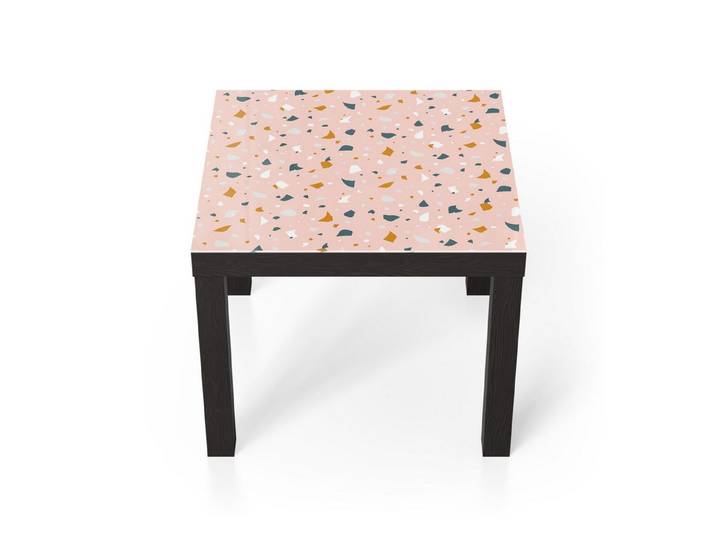 DEQORI Couchtisch 'Rosa Terrazzo-Zauber', Glas Beistelltisch Glastisch modern
