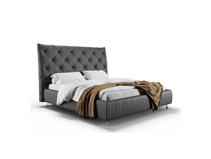 Kawola Polsterbett Anny Schwarz Leder, 200x200 cm, Schlafzimmer, Bett, Polsterbetten