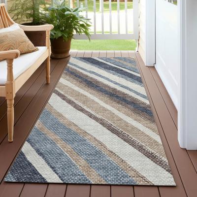 Addison Rugs Machine Washable Indoor/ Outdoor Stripe Angles Chantille Rug