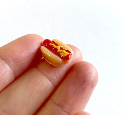 Inspired Living Mini Resin Hot Dog Set For Dollhouse Food Miniatures And DIY Craft Decor 10pcs