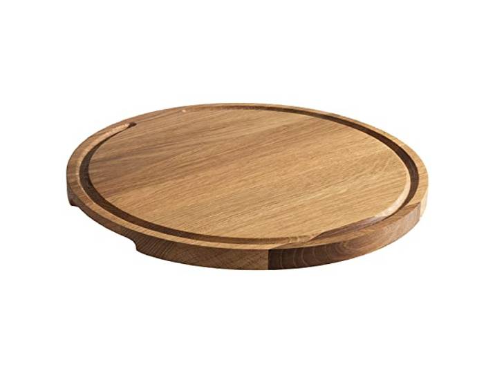 APS 757 serveerplank PIZZA van geolied eikenhout, Ø 34 cm, met sapgoot