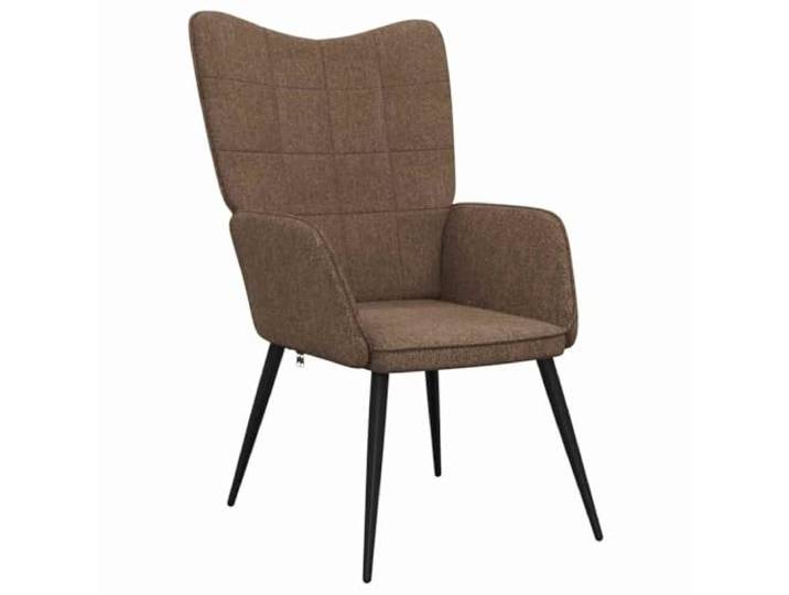 Sessel Braun mit Gewebetock, Stahlrahmen, 110 kg Schwammfüllung, weiches Gewebe, stabiler Stahlrahmen, elegantes Gittermuster, modernes Design