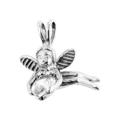 Engelanhänger AKZENT "Fidelis, langlebig", silber (silberfarbig), Schmuckanhänger, Damen, Edelstahl