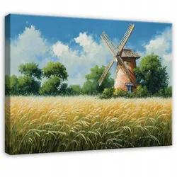 LEINWANDBILD Wiese Blumen Beige 60x40 cm