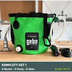 G-Bucket Set Akku zum auffangen, abpumpen, trichtern oder entleeren Gebo
