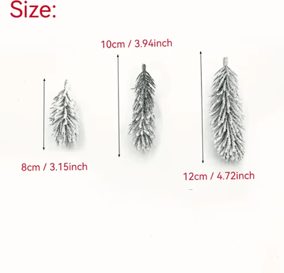 Uplift Curations 20Pcs Artificial Pine Branches White Flocking Christmas Tree Decoration For Festive Home And Party DIY Ornaments 20pcs 3.94inch