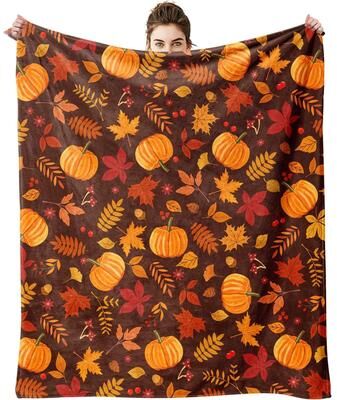Shop Station Cozy Halloween Throw Blanket Soft Pumpkin Blanket For Fall, Thanksgiving & All Season Comfort 27.56 39.37 In